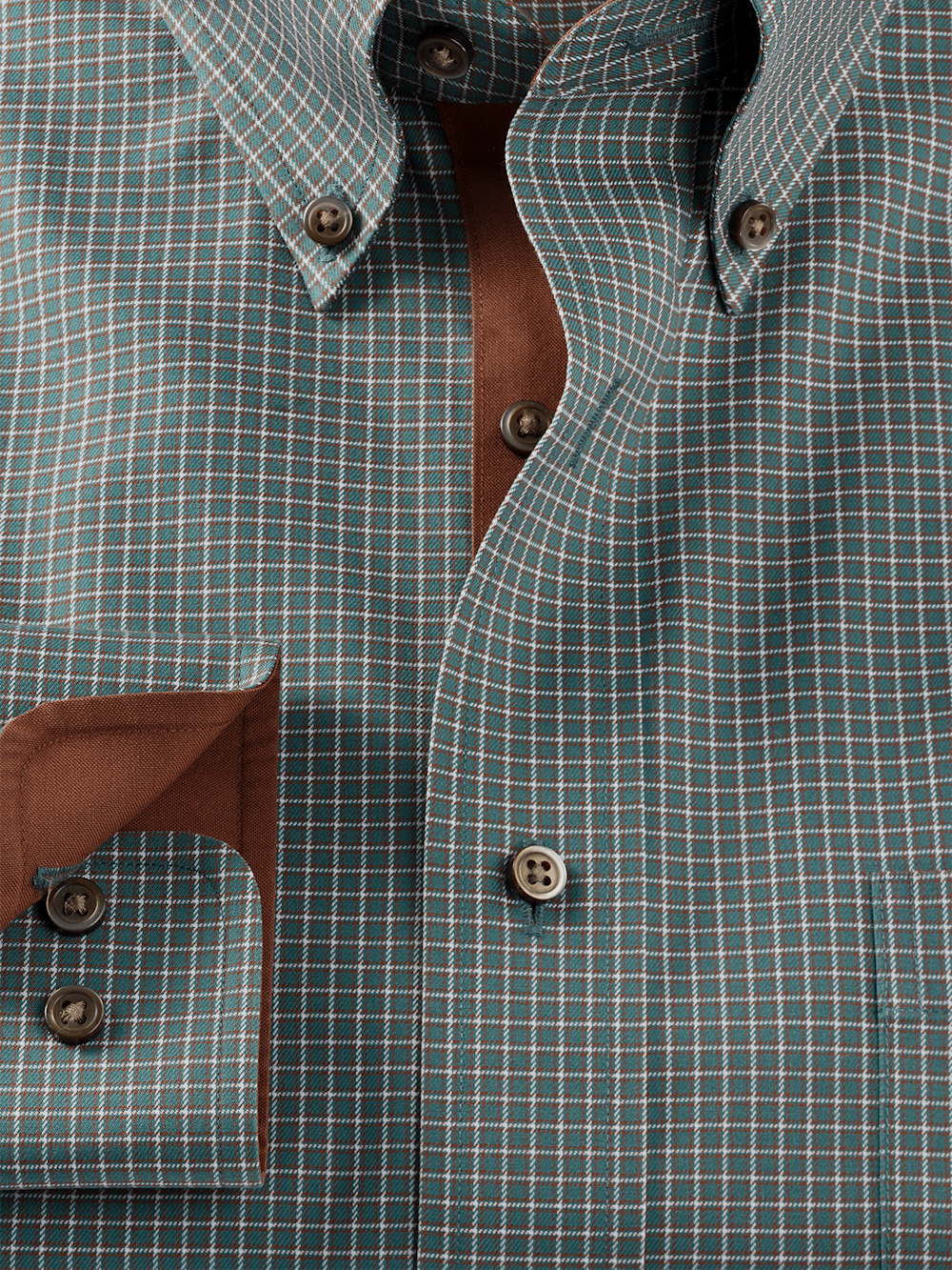 Alternate Image of Comfort Stretch Non-iron Check Dress Shirt With Contrast Trim-5