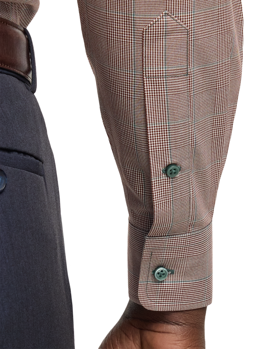 Alternate Image of Comfort Stretch Non-iron Plaid Dress Shirt With Contrast Trim-3