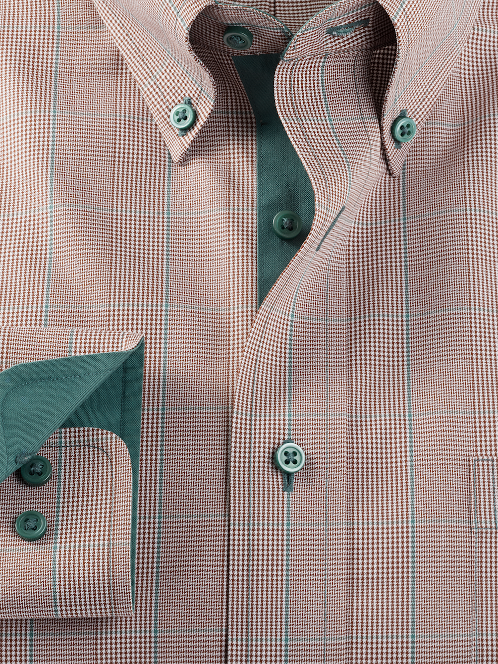 Alternate Image of Comfort Stretch Non-iron Plaid Dress Shirt With Contrast Trim-5