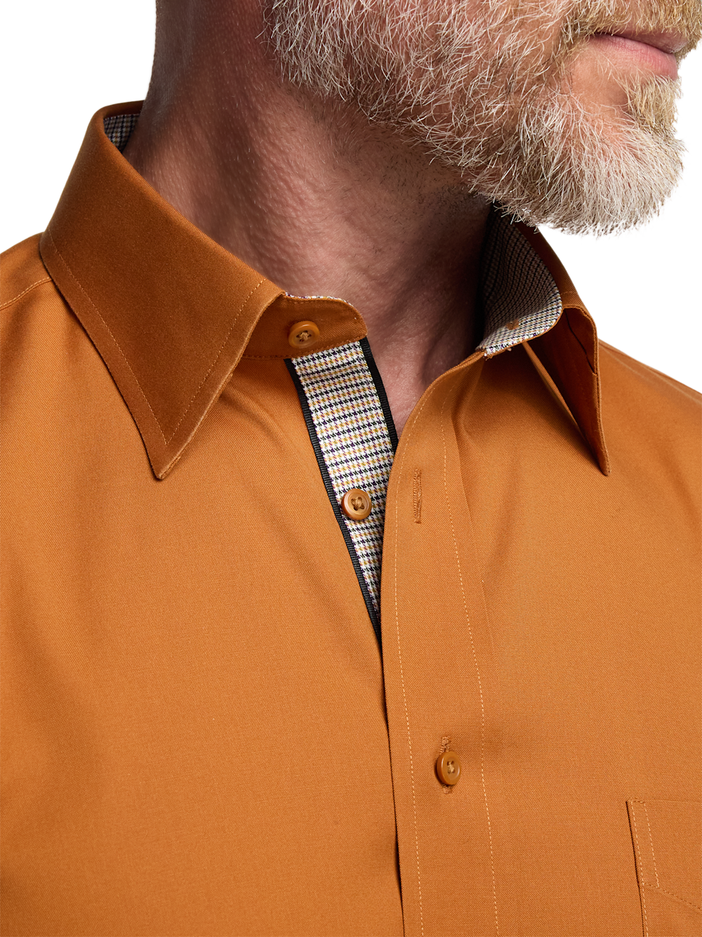Alternate Image of Comfort Stretch Non-iron Solid Dress Shirt With Contrast Trim-2