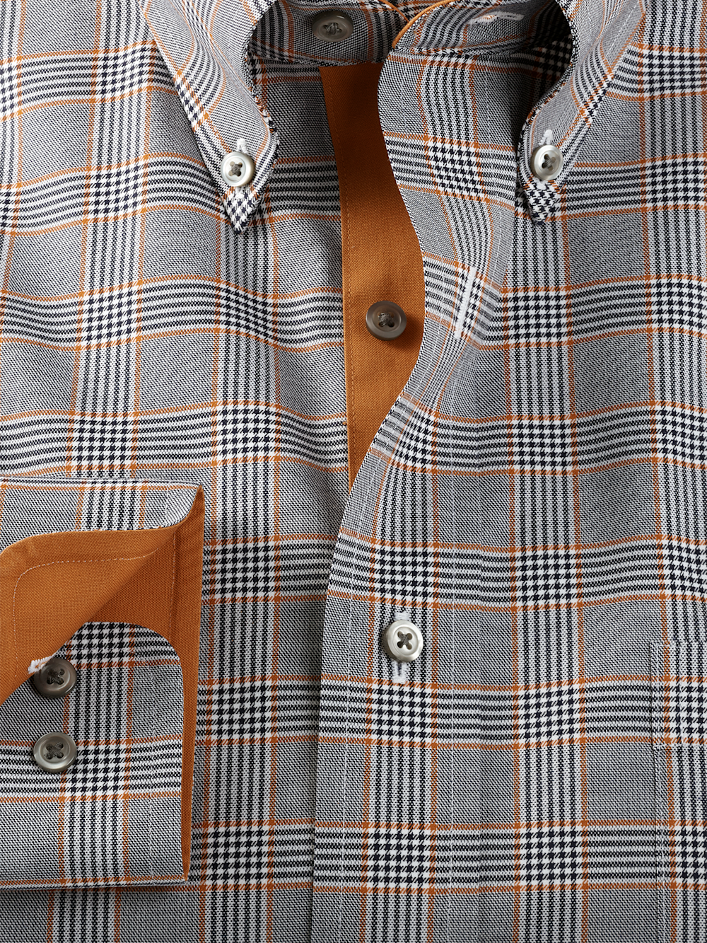 Alternate Image of Comfort Stretch Non-iron Plaid Dress Shirt With Contrast Trim-5