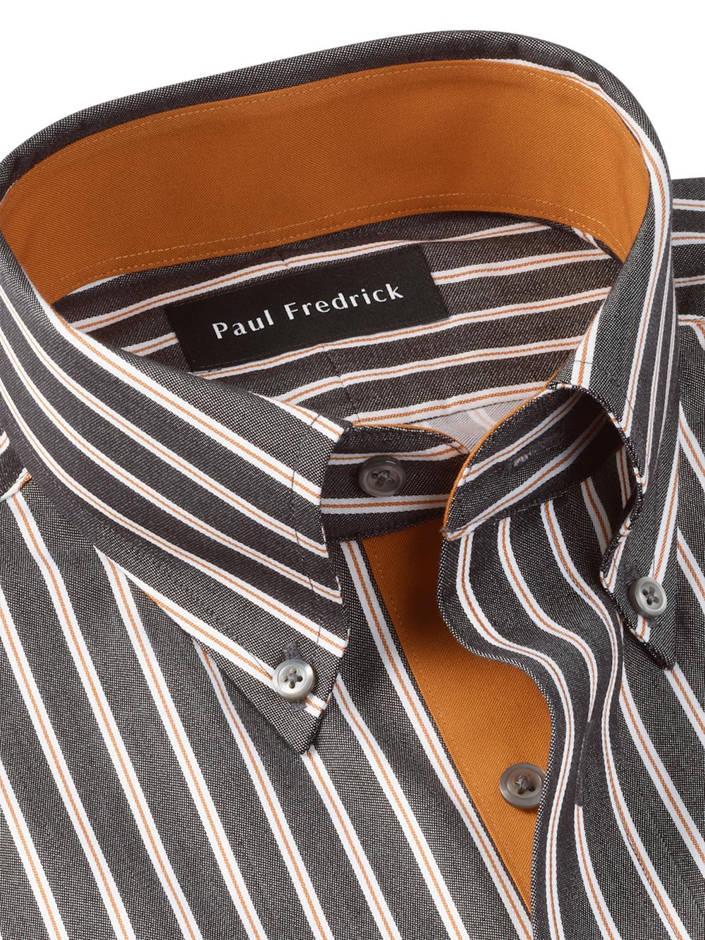 Alternate Image of Comfort Stretch Non-iron Stripe Dress Shirt With Contrast Trim-6