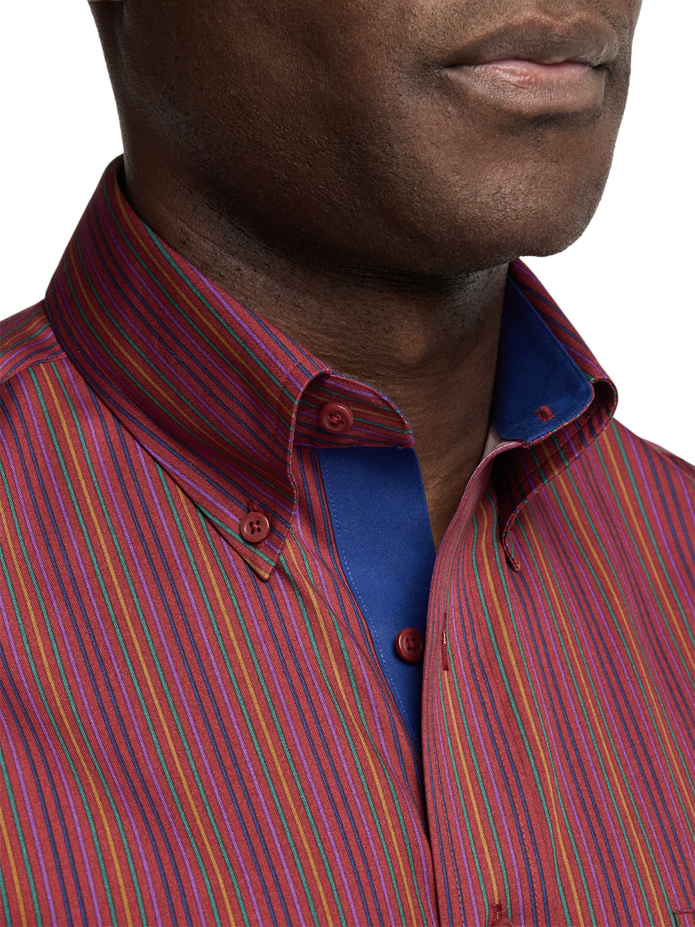 Alternate Image of Comfort Stretch Non-iron Stripe Dress Shirt With Contrast Trim-2