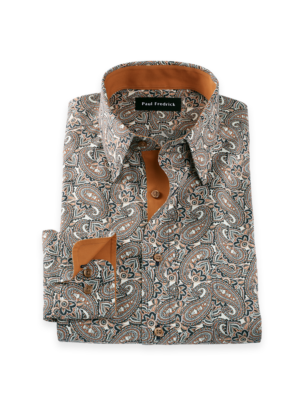 Product Image of Comfort Stretch Non-iron Paisley Dress Shirt With Contrast Trim-Multi