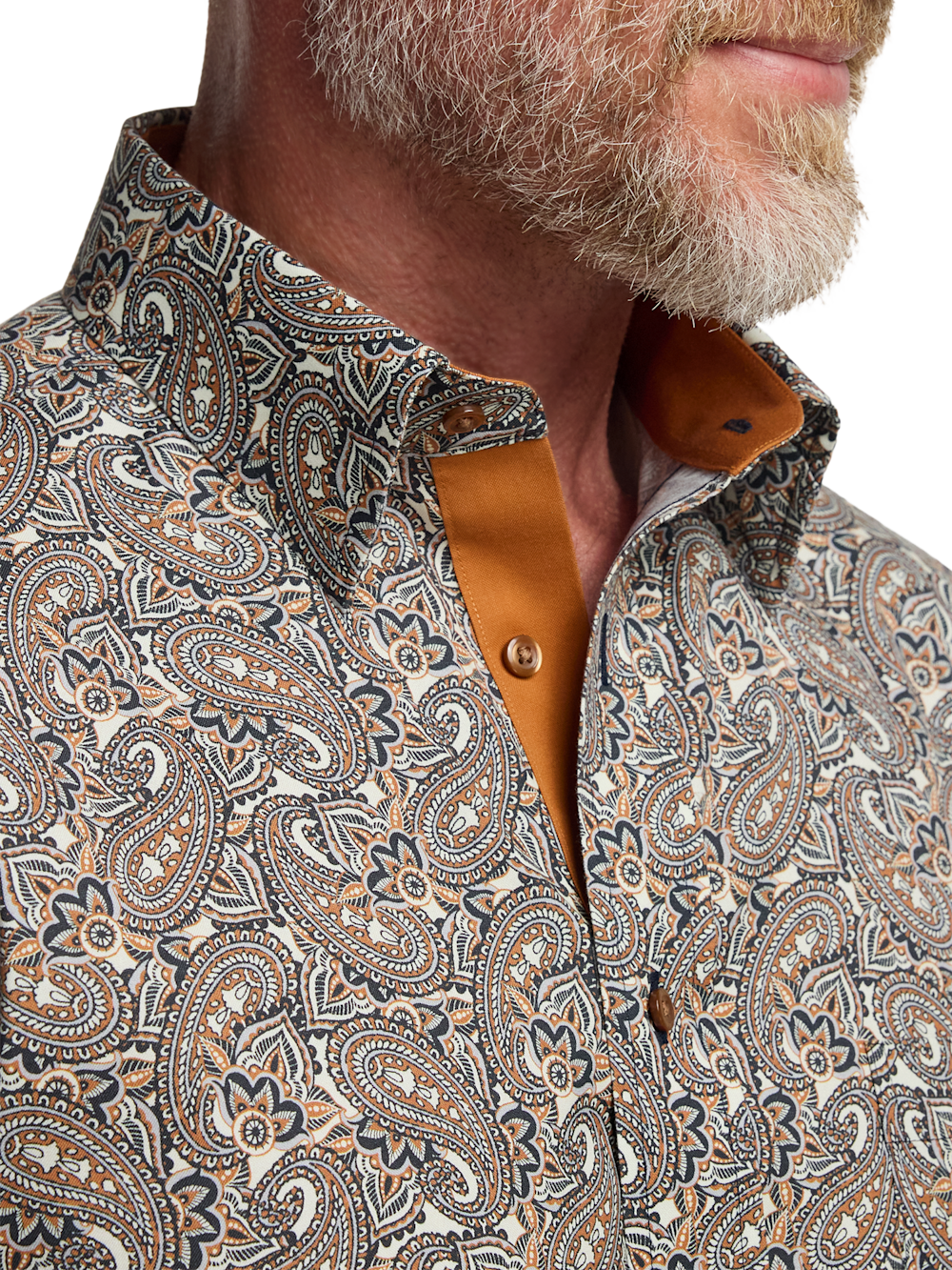 Alternate Image of Comfort Stretch Non-iron Paisley Dress Shirt With Contrast Trim-2
