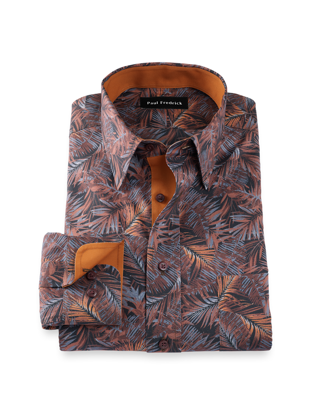 Product Image of Comfort Stretch Non-iron Botanical Dress Shirt With Contrast Trim-Multi