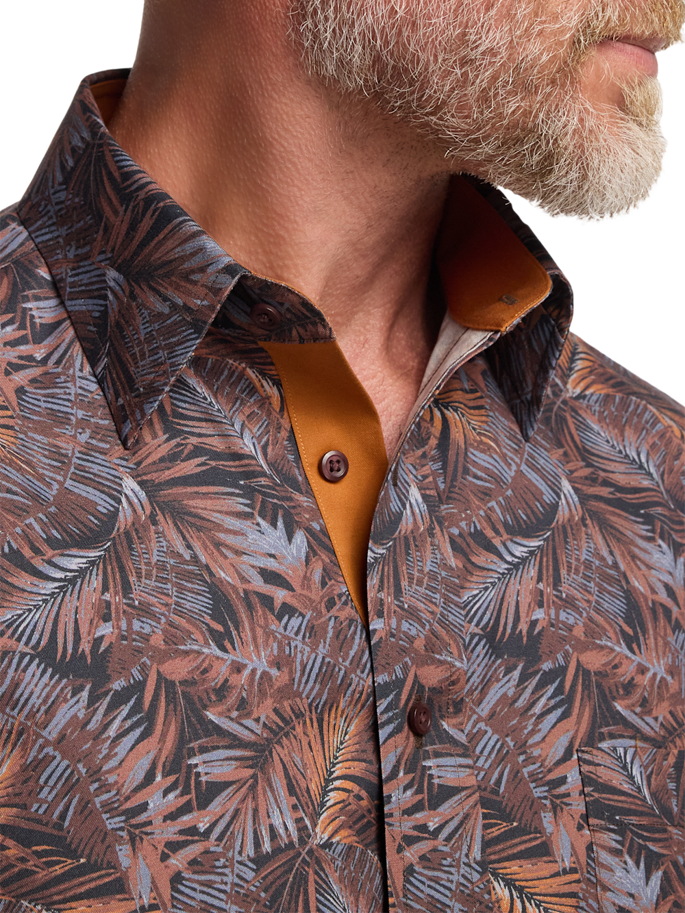 Alternate Image of Comfort Stretch Non-iron Botanical Dress Shirt With Contrast Trim-2