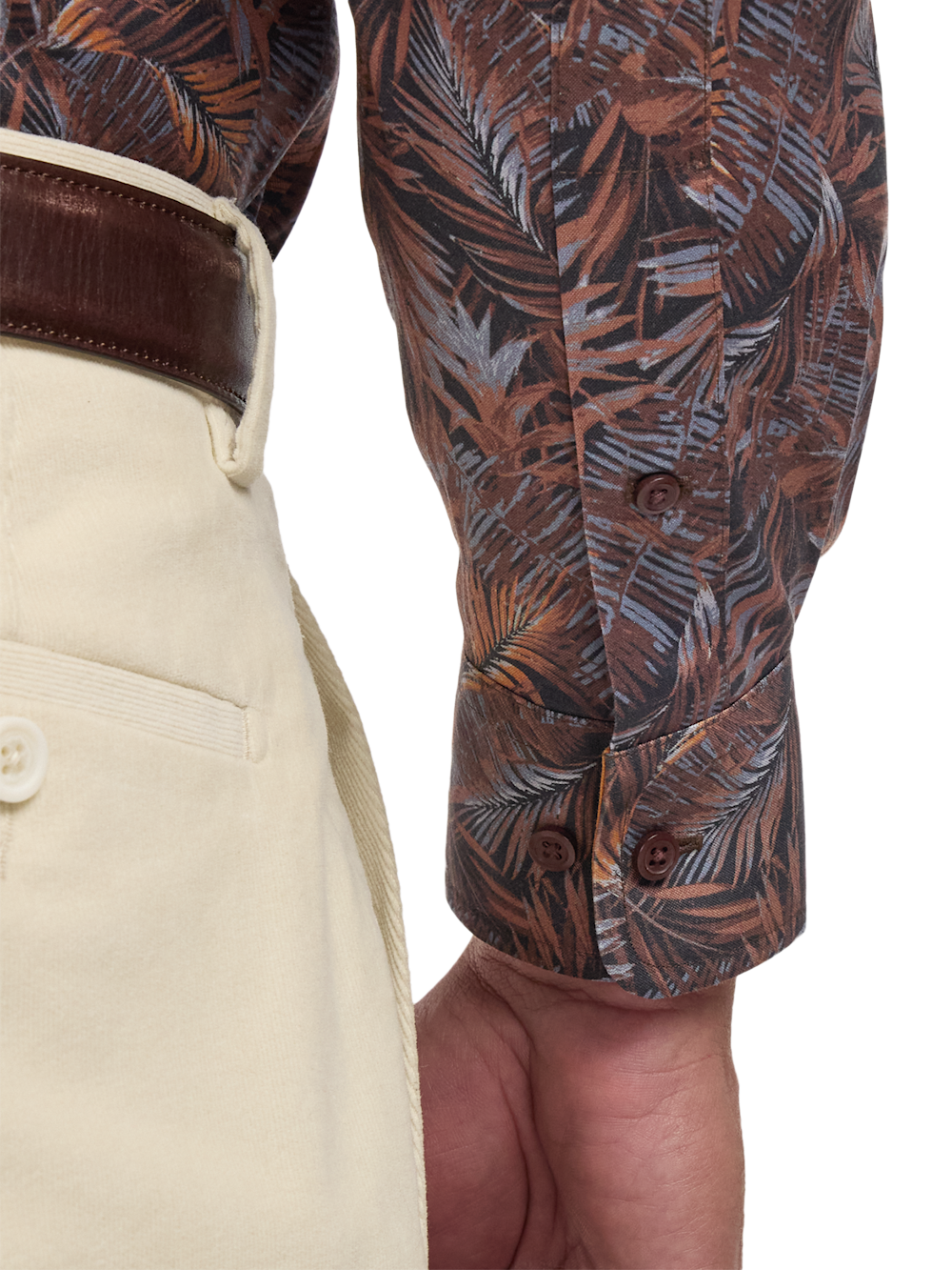 Alternate Image of Comfort Stretch Non-iron Botanical Dress Shirt With Contrast Trim-3