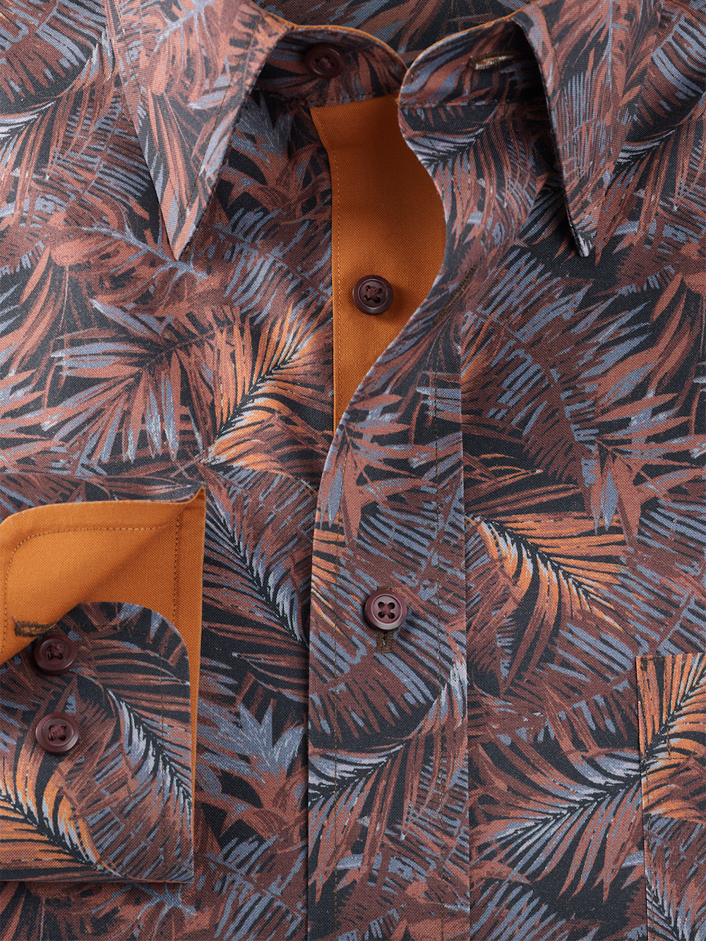 Alternate Image of Comfort Stretch Non-iron Botanical Dress Shirt With Contrast Trim-5