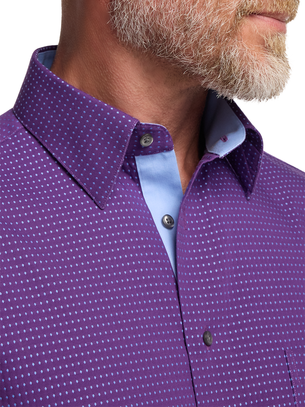 Alternate Image of Comfort Stretch Non-iron Dot Dress Shirt With Contrast Trim-2