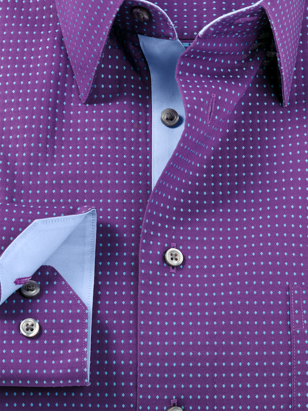 Alternate Image of Comfort Stretch Non-iron Dot Dress Shirt With Contrast Trim-5