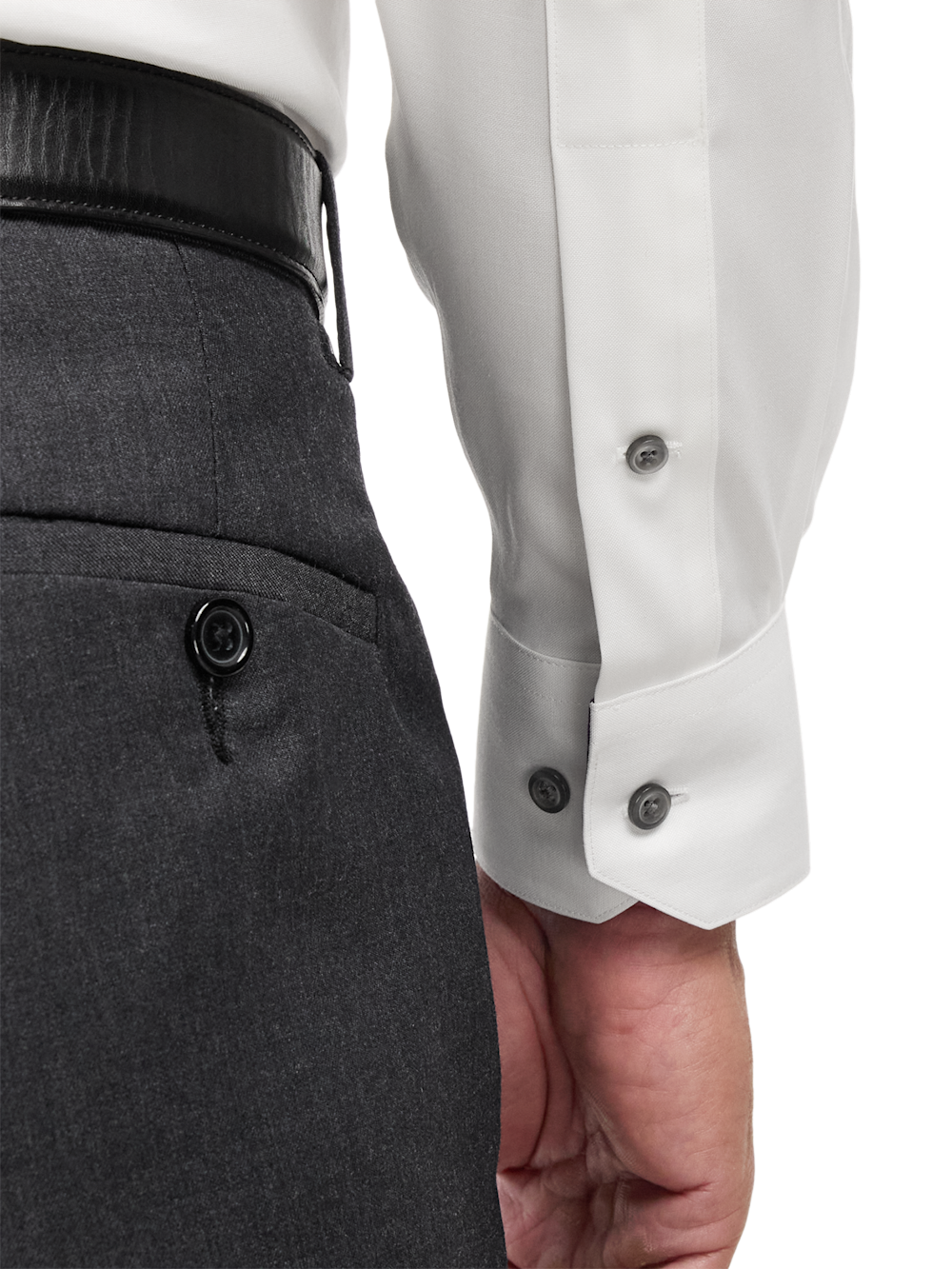 Alternate Image of Comfort Stretch Non-iron Solid Dress Shirt With Contrast Trim-3