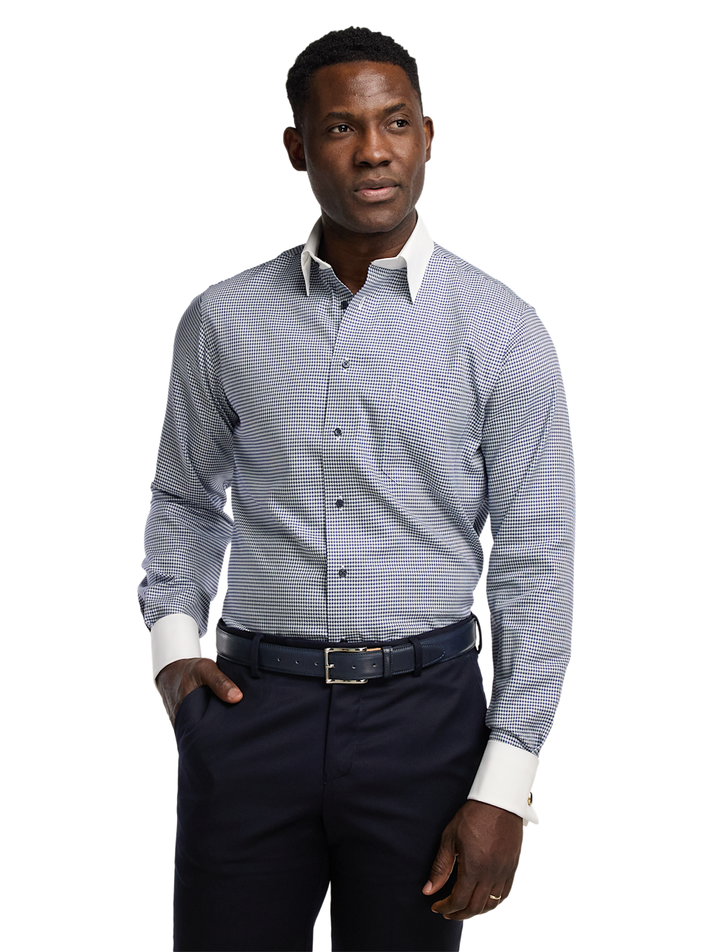 Alternate Image of Comfort Stretch Non-iron Houndstooth Dress Shirt-1