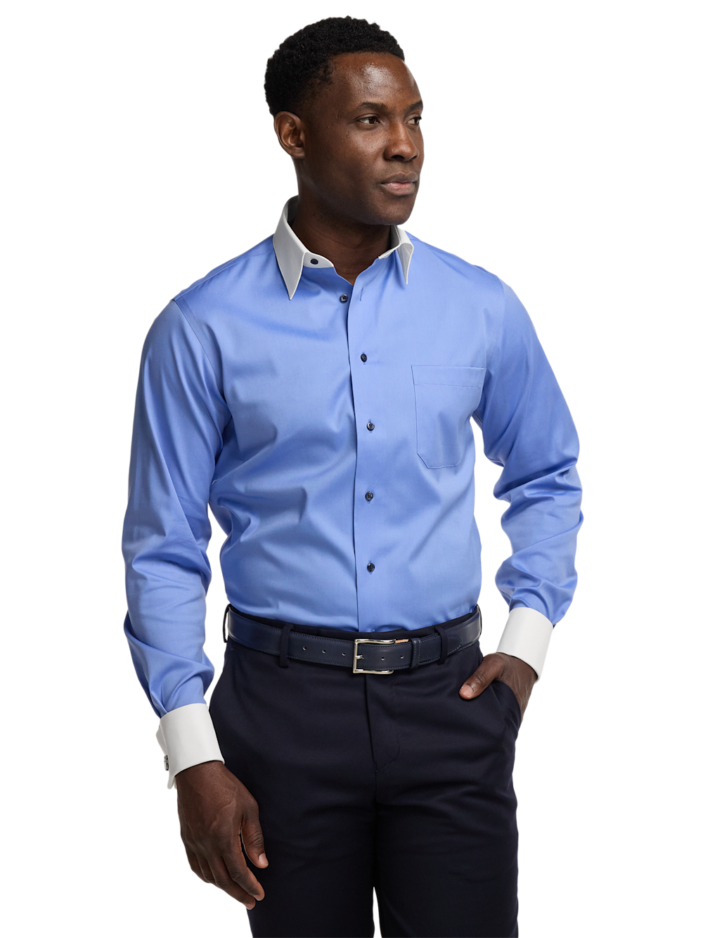 Alternate Image of Comfort Stretch Non-iron Solid Dress Shirt-1