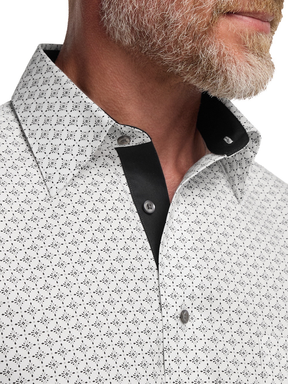 Alternate Image of Comfort Stretch Non-iron Geometric Dress Shirt With Contrast Trim-2