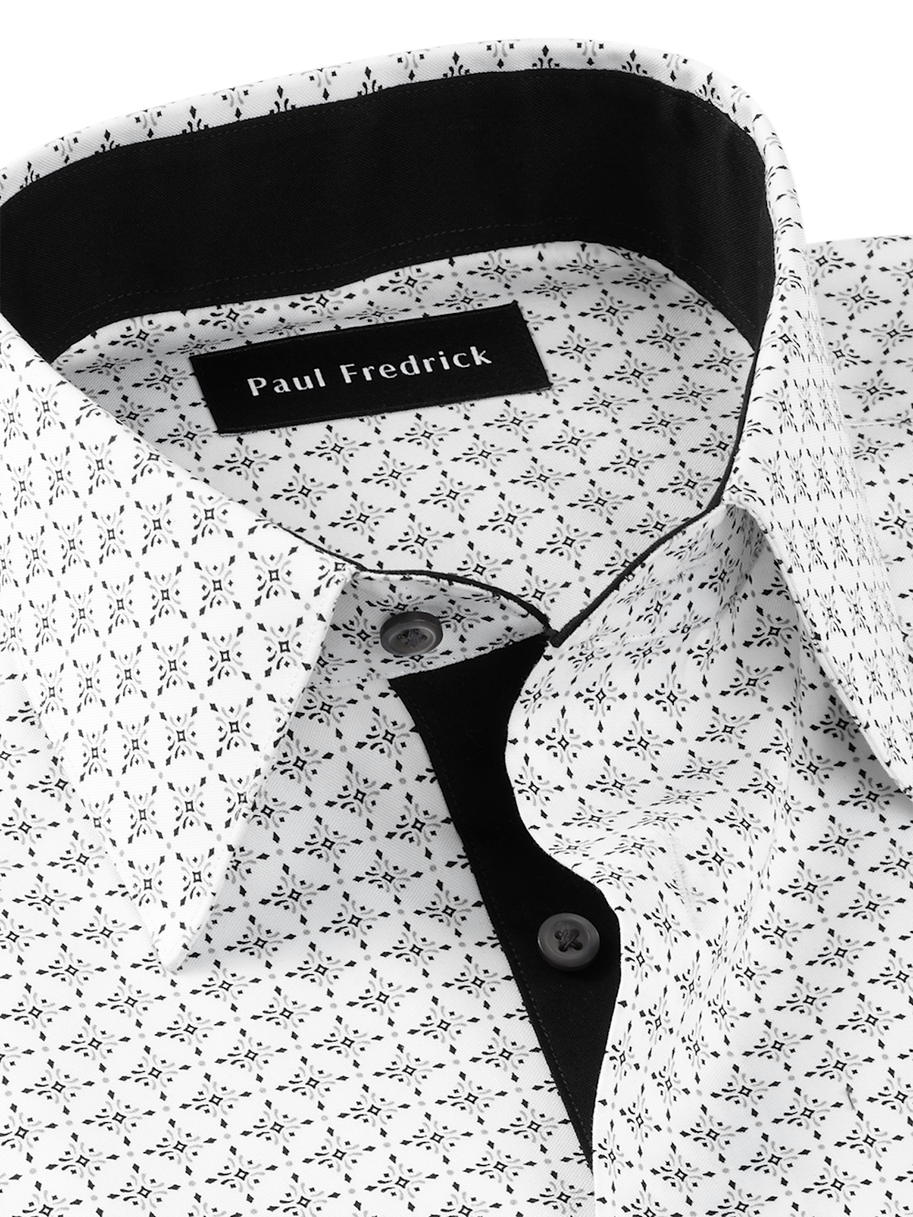 Alternate Image of Comfort Stretch Non-iron Geometric Dress Shirt With Contrast Trim-6