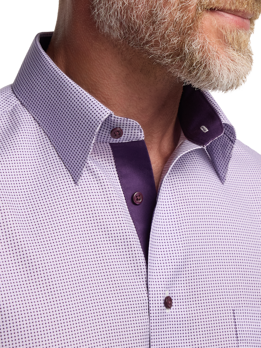 Alternate Image of Comfort Stretch Non-iron Geometric Dress Shirt With Contrast Trim-2