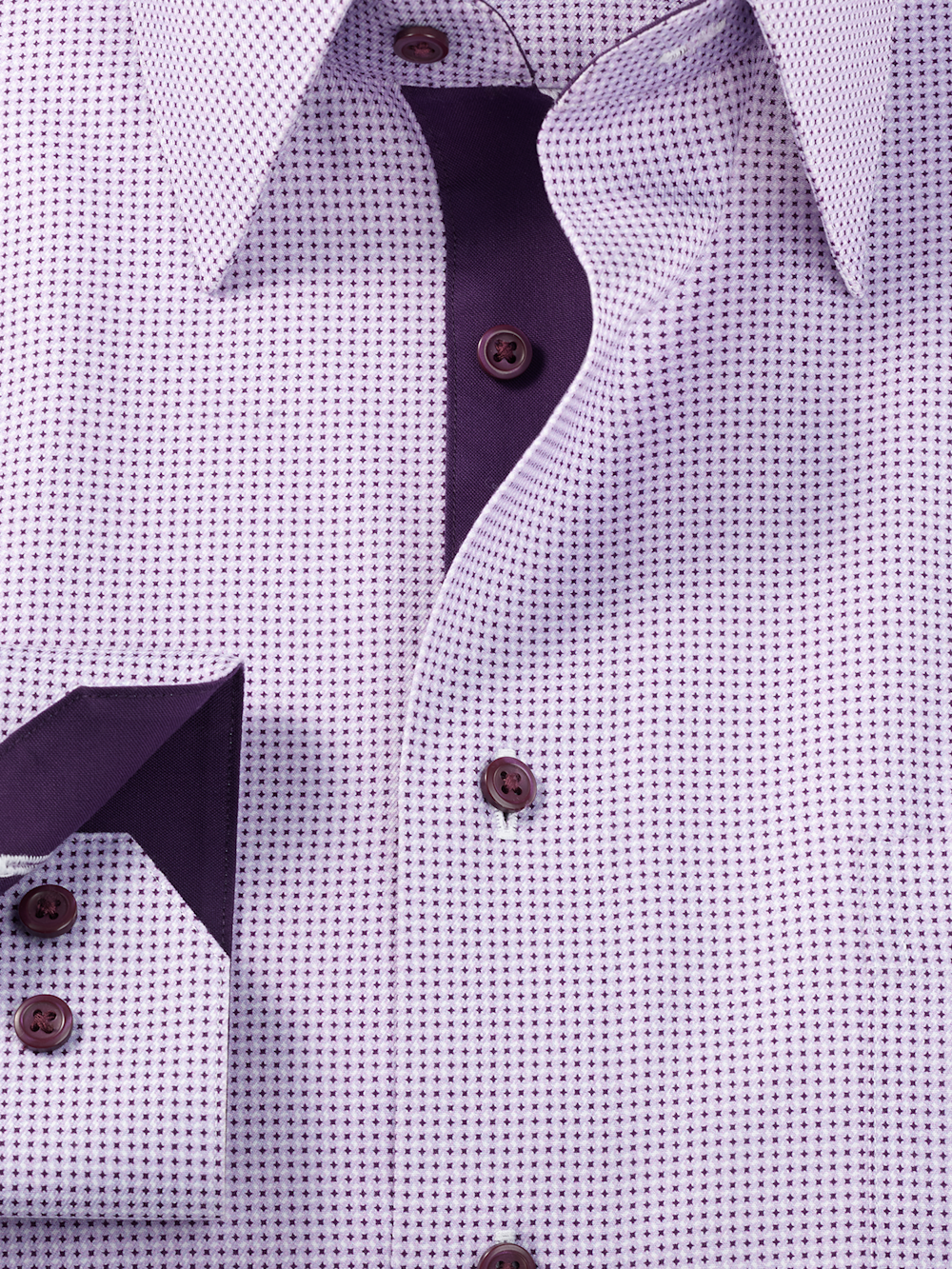 Alternate Image of Comfort Stretch Non-iron Geometric Dress Shirt With Contrast Trim-5