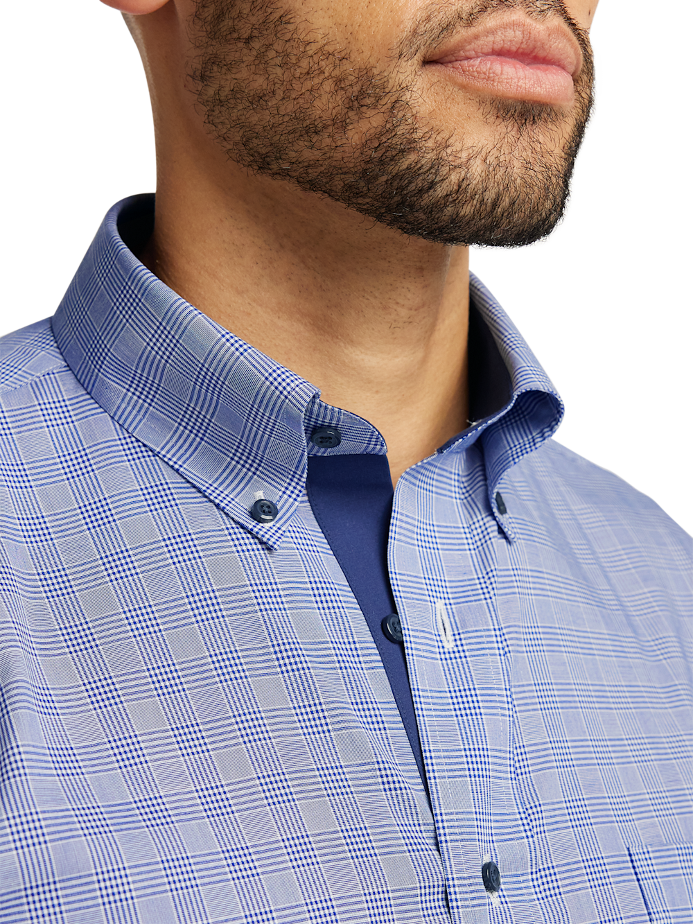 Alternate Image of Non-iron Cotton Plaid Dress Shirt With Contrast Trim-2