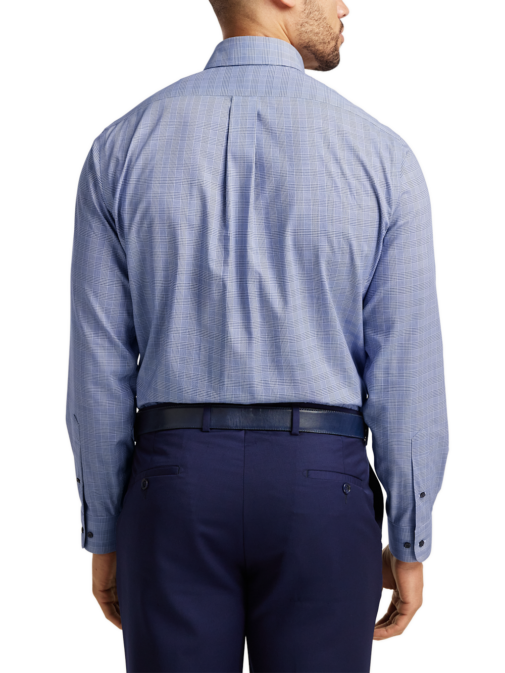 Alternate Image of Non-iron Cotton Plaid Dress Shirt With Contrast Trim-4