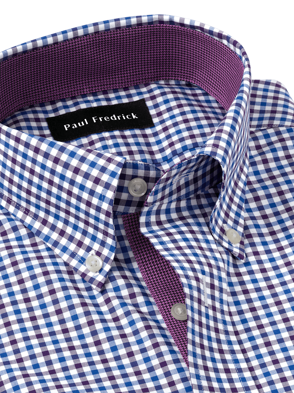Alternate Image of Non-iron Cotton Gingham Dress Shirt With Contrast Trim-6