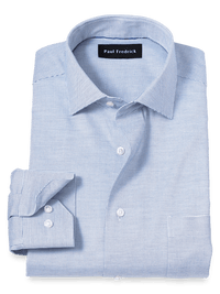 Comfort Stretch Non-Iron Solid Dress Shirt - Cobalt