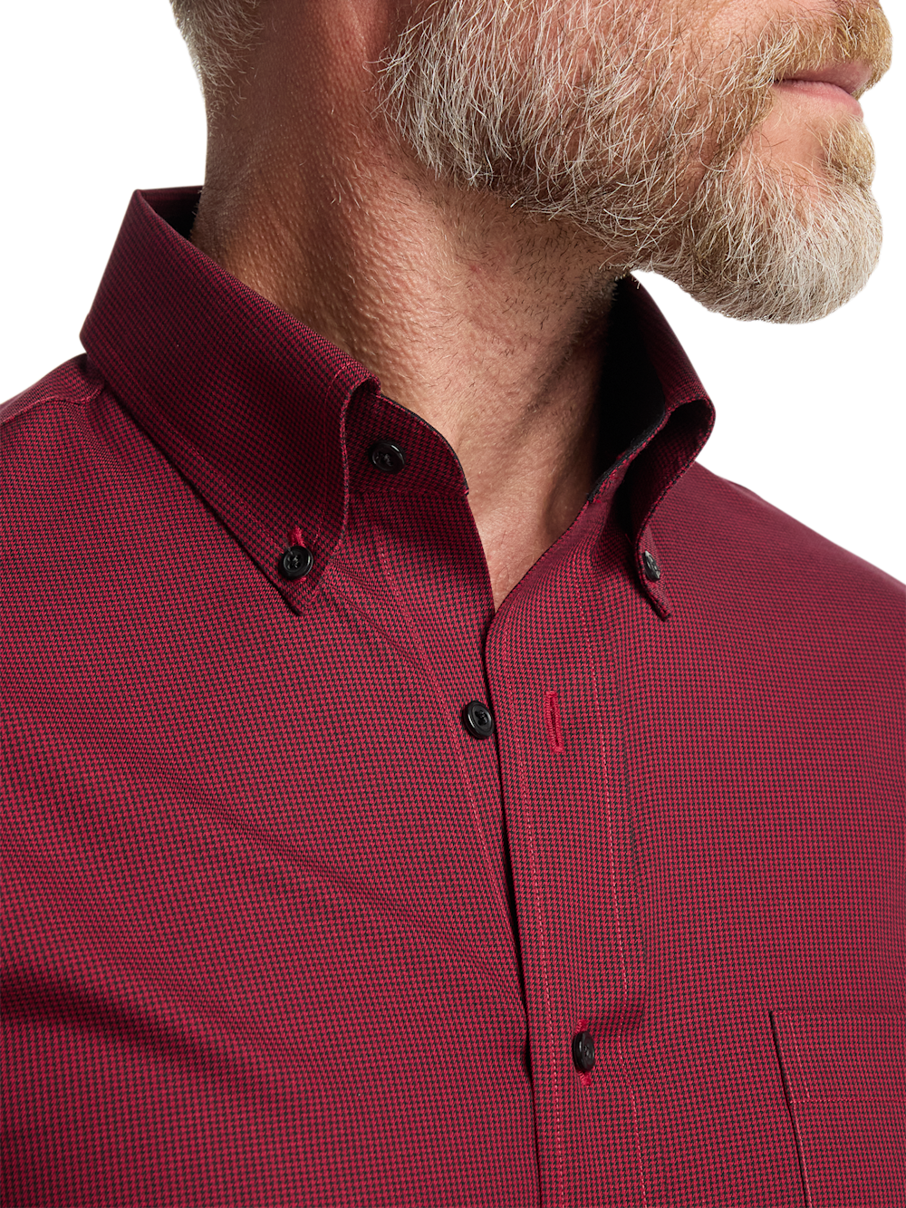 Alternate Image of Non-iron Cotton Houndstooth Dress Shirt With Contrast Trim-2