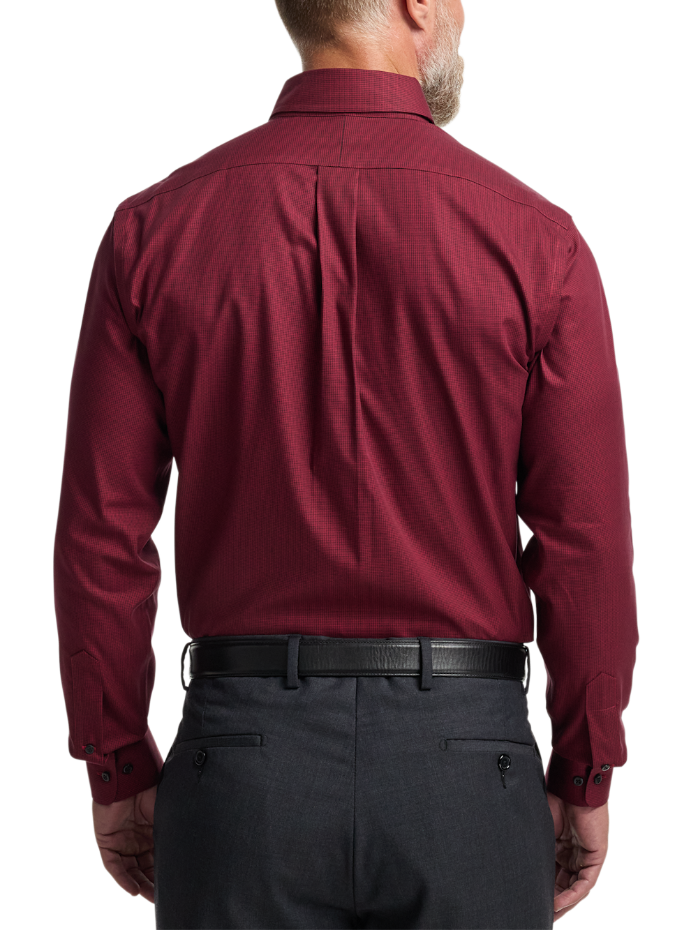 Alternate Image of Non-iron Cotton Houndstooth Dress Shirt With Contrast Trim-4