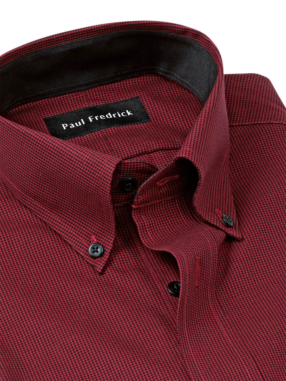 Alternate Image of Non-iron Cotton Houndstooth Dress Shirt With Contrast Trim-6