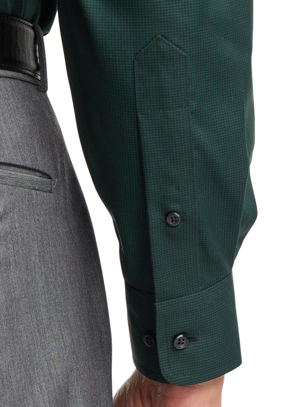 Alternate Image of Non-iron Cotton Houndstooth Dress Shirt With Contrast Trim-3