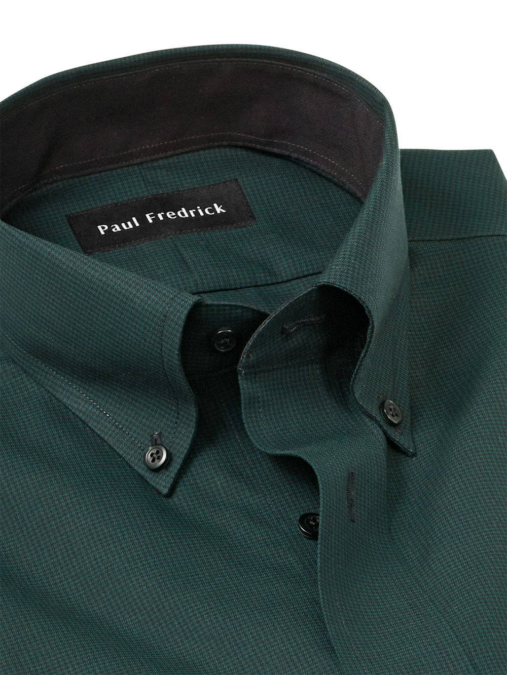 Alternate Image of Non-iron Cotton Houndstooth Dress Shirt With Contrast Trim-6