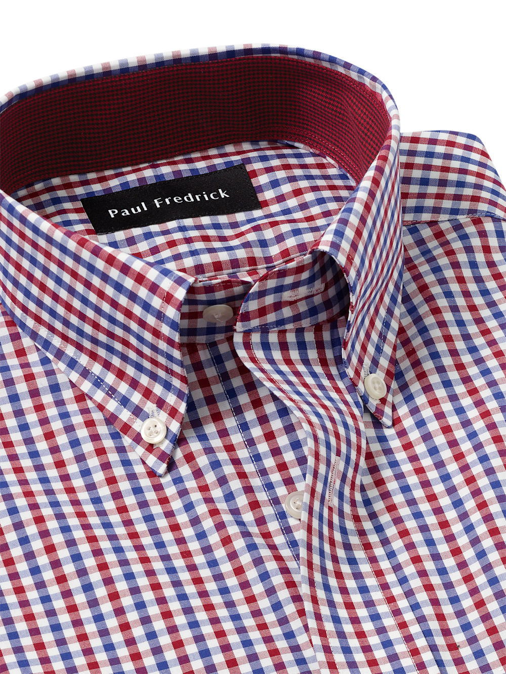 Alternate Image of Non-iron Cotton Gingham Dress Shirt With Contrast Trim-6