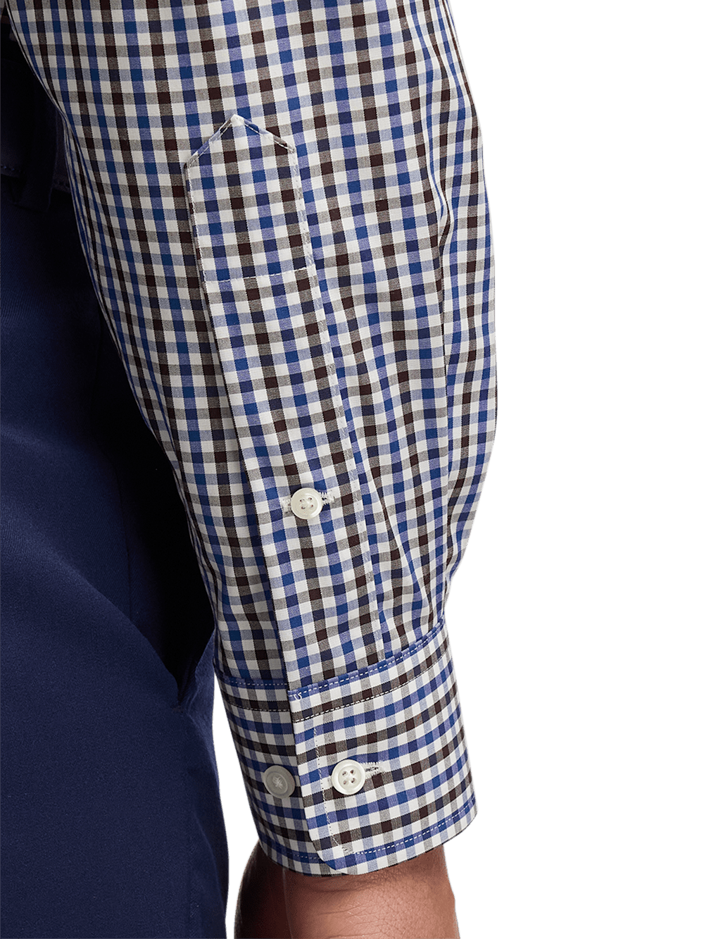 Alternate Image of Non-iron Cotton Gingham Dress Shirt With Contrast Trim-3