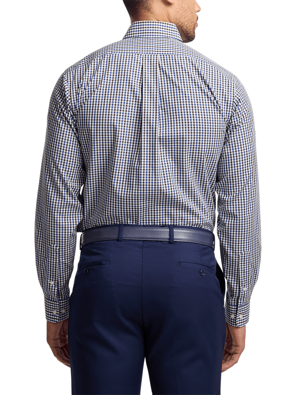 Alternate Image of Non-iron Cotton Gingham Dress Shirt With Contrast Trim-4