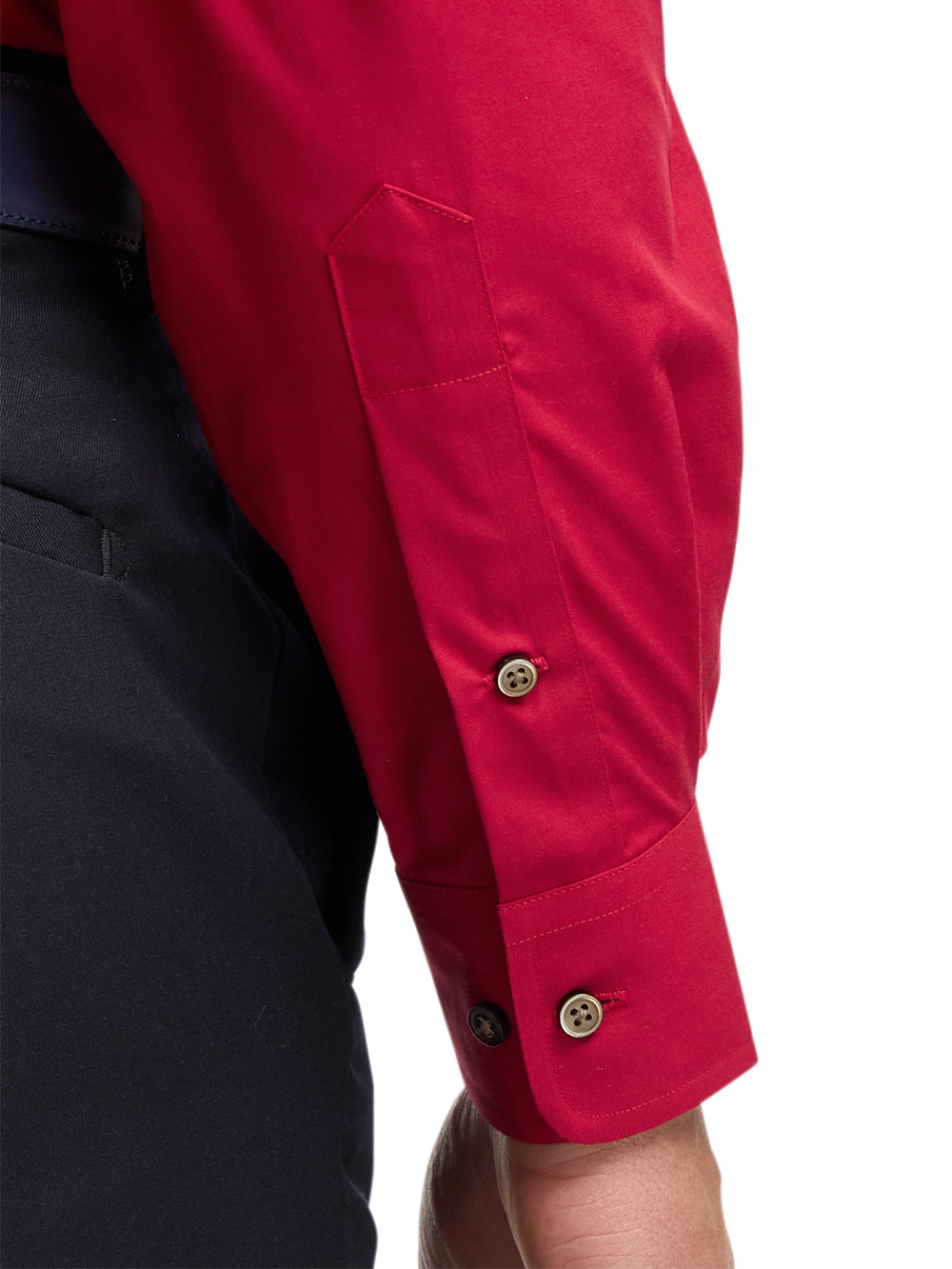 Alternate Image of Non-iron Cotton Solid Dress Shirt With Contrast Trim-3