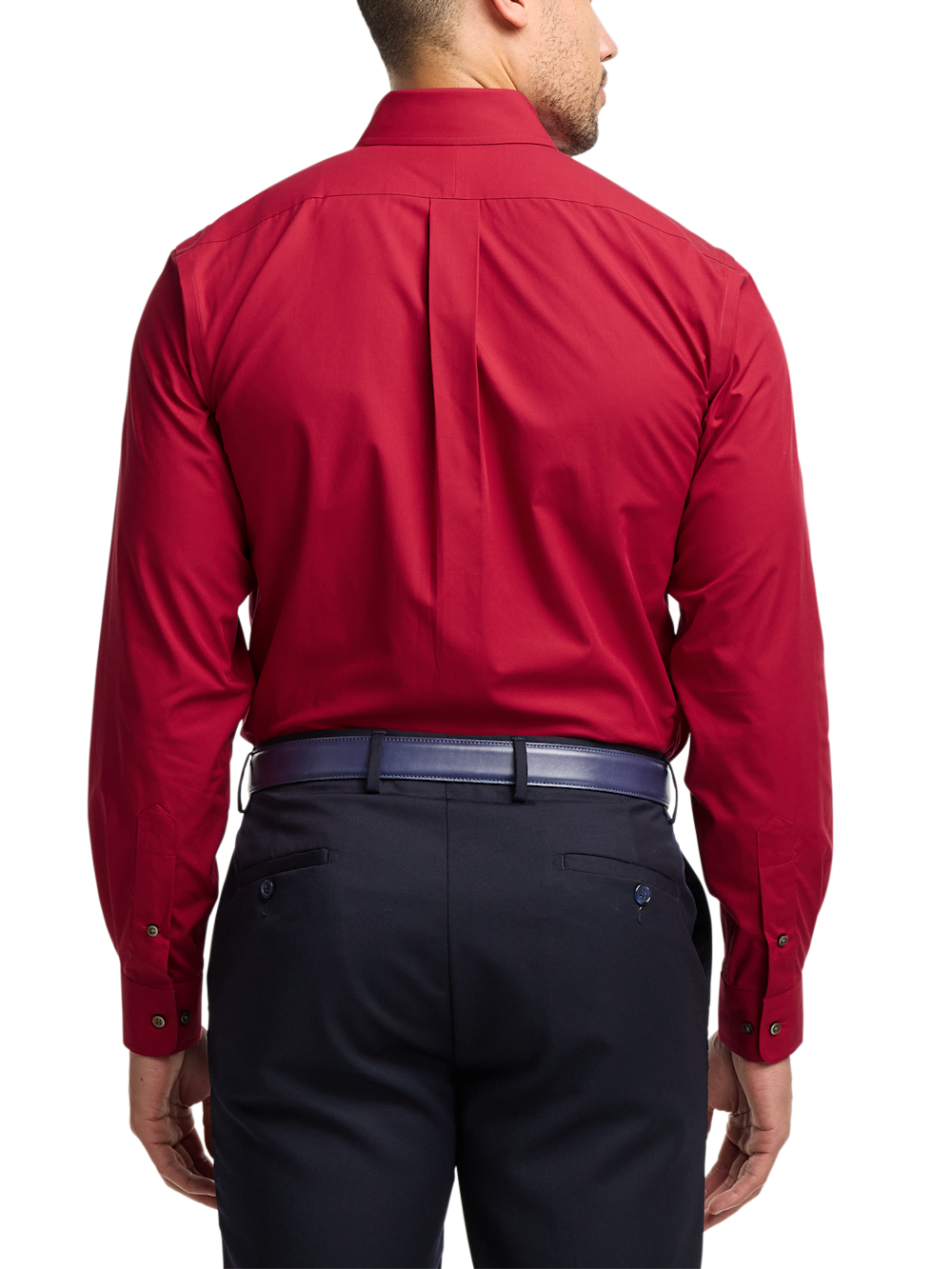 Alternate Image of Non-iron Cotton Solid Dress Shirt With Contrast Trim-4