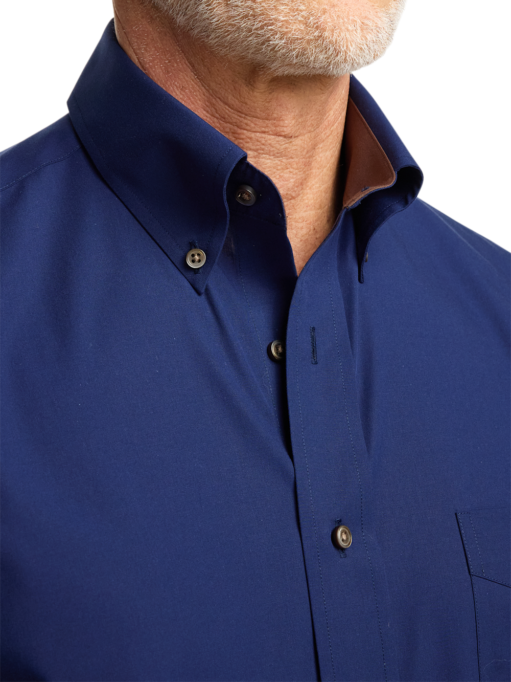 Alternate Image of Non-iron Cotton Solid Dress Shirt With Contrast Trim-2