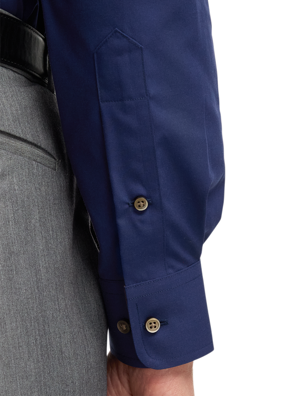 Alternate Image of Non-iron Cotton Solid Dress Shirt With Contrast Trim-3