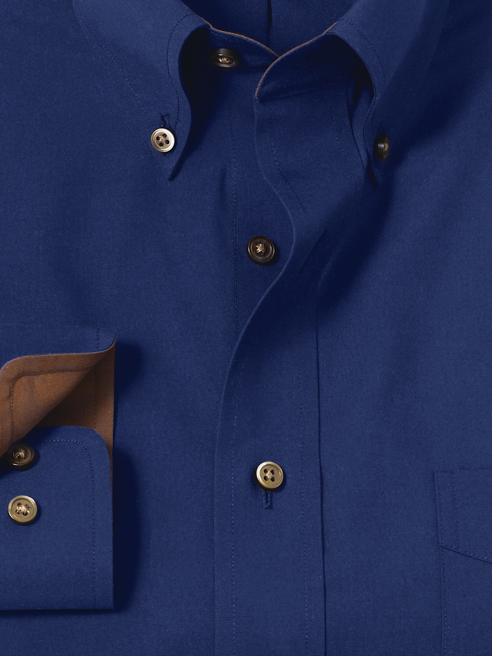Alternate Image of Non-iron Cotton Solid Dress Shirt With Contrast Trim-5