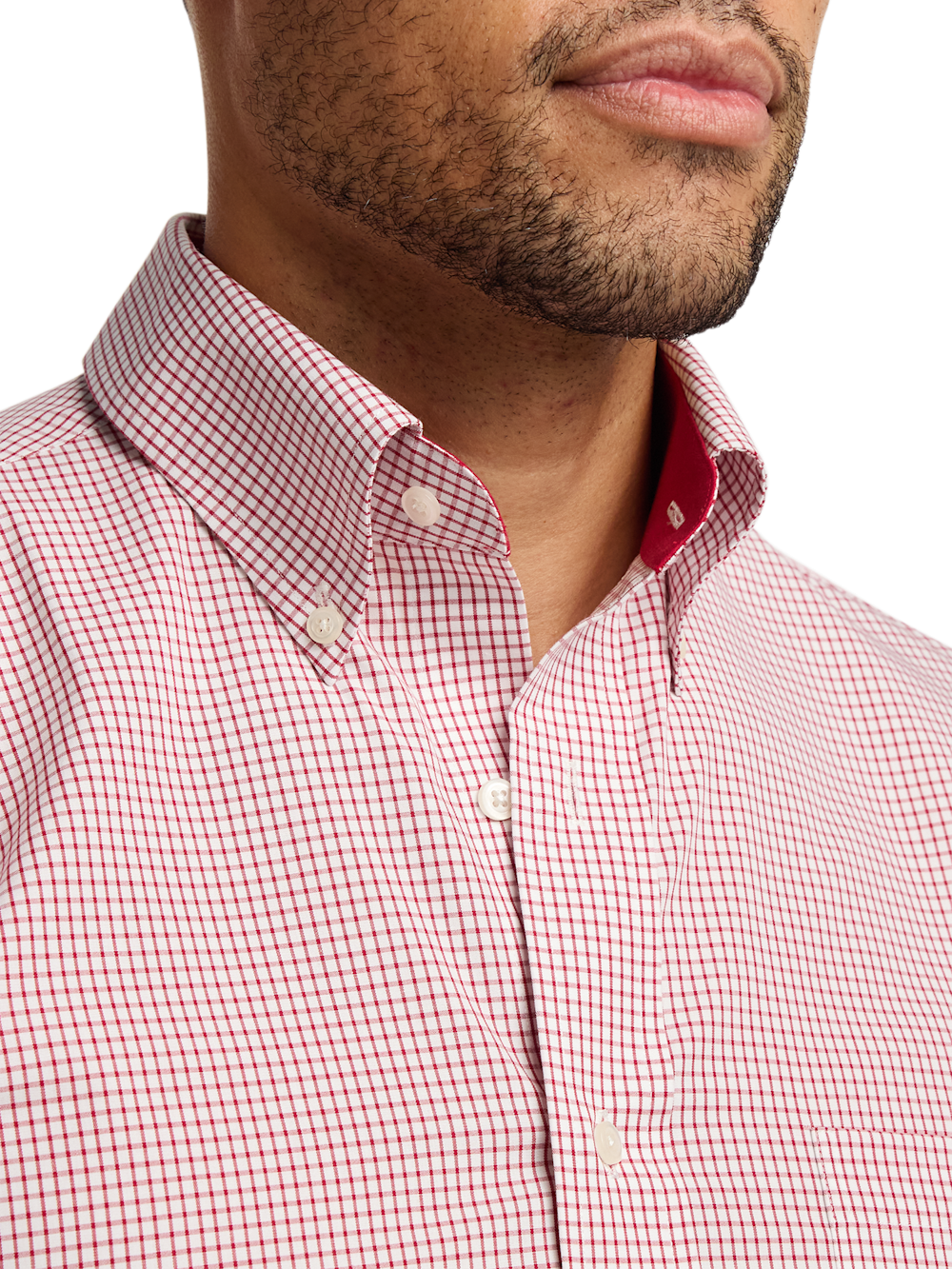 Alternate Image of Non-iron Cotton Check Dress Shirt With Contrast Trim-2