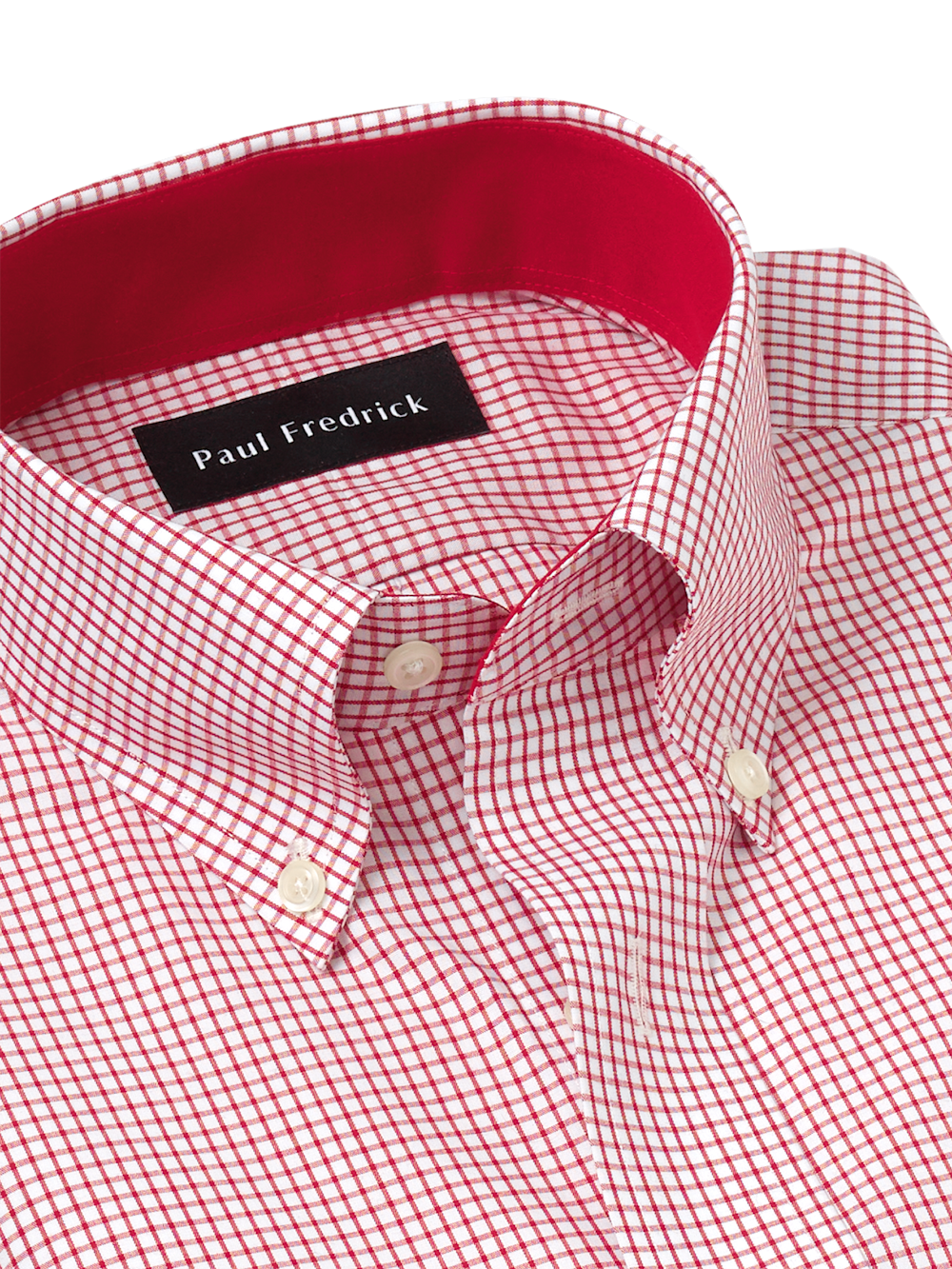 Alternate Image of Non-iron Cotton Check Dress Shirt With Contrast Trim-6