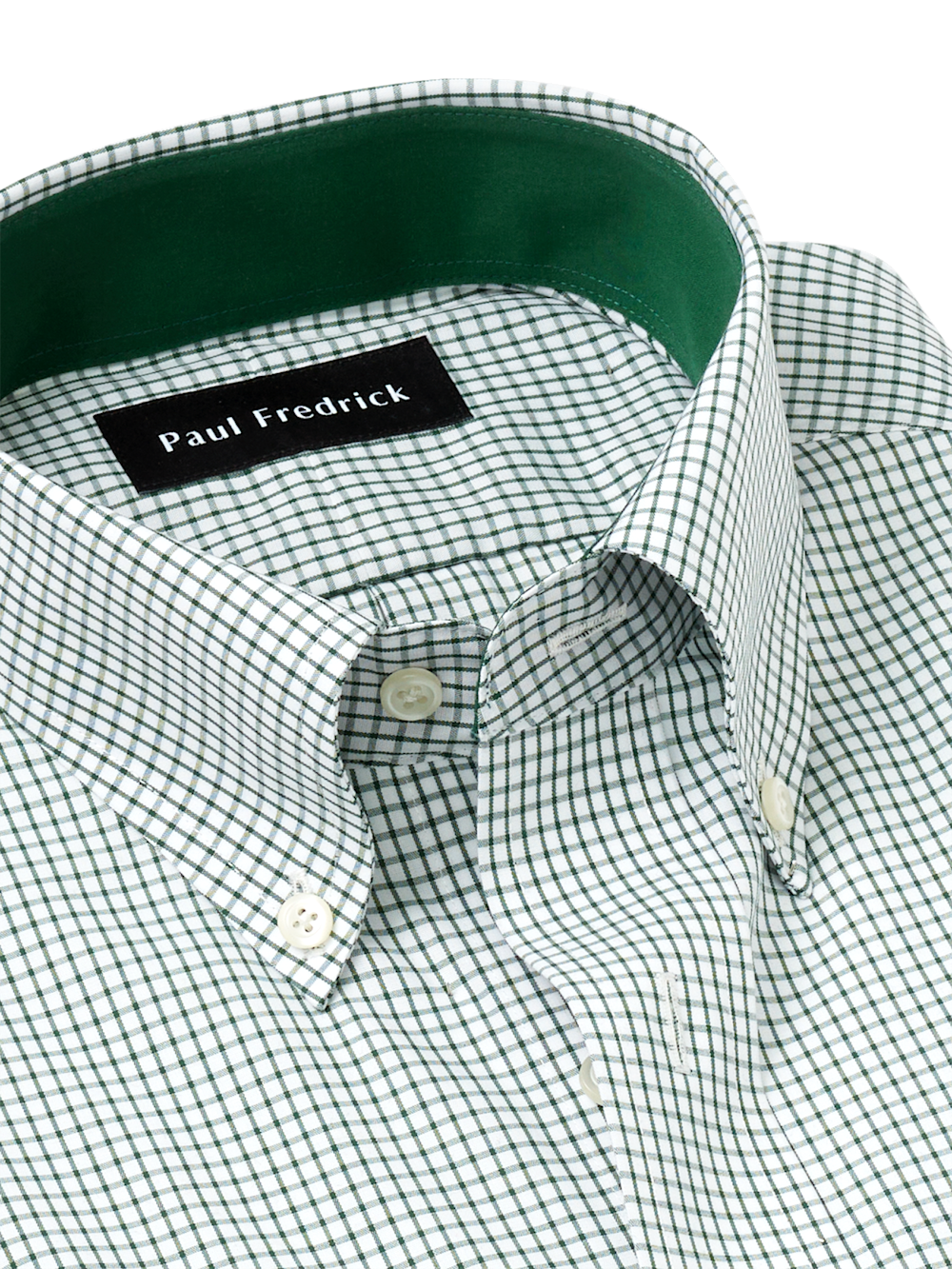Alternate Image of Non-iron Cotton Check Dress Shirt With Contrast Trim-6