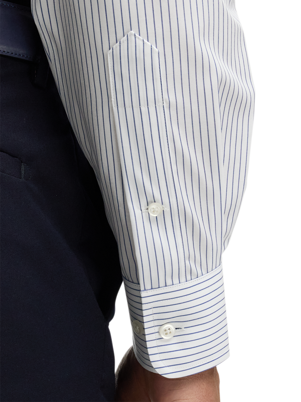 Alternate Image of Non-iron Cotton Stripe Dress Shirt With Contrast Trim-3