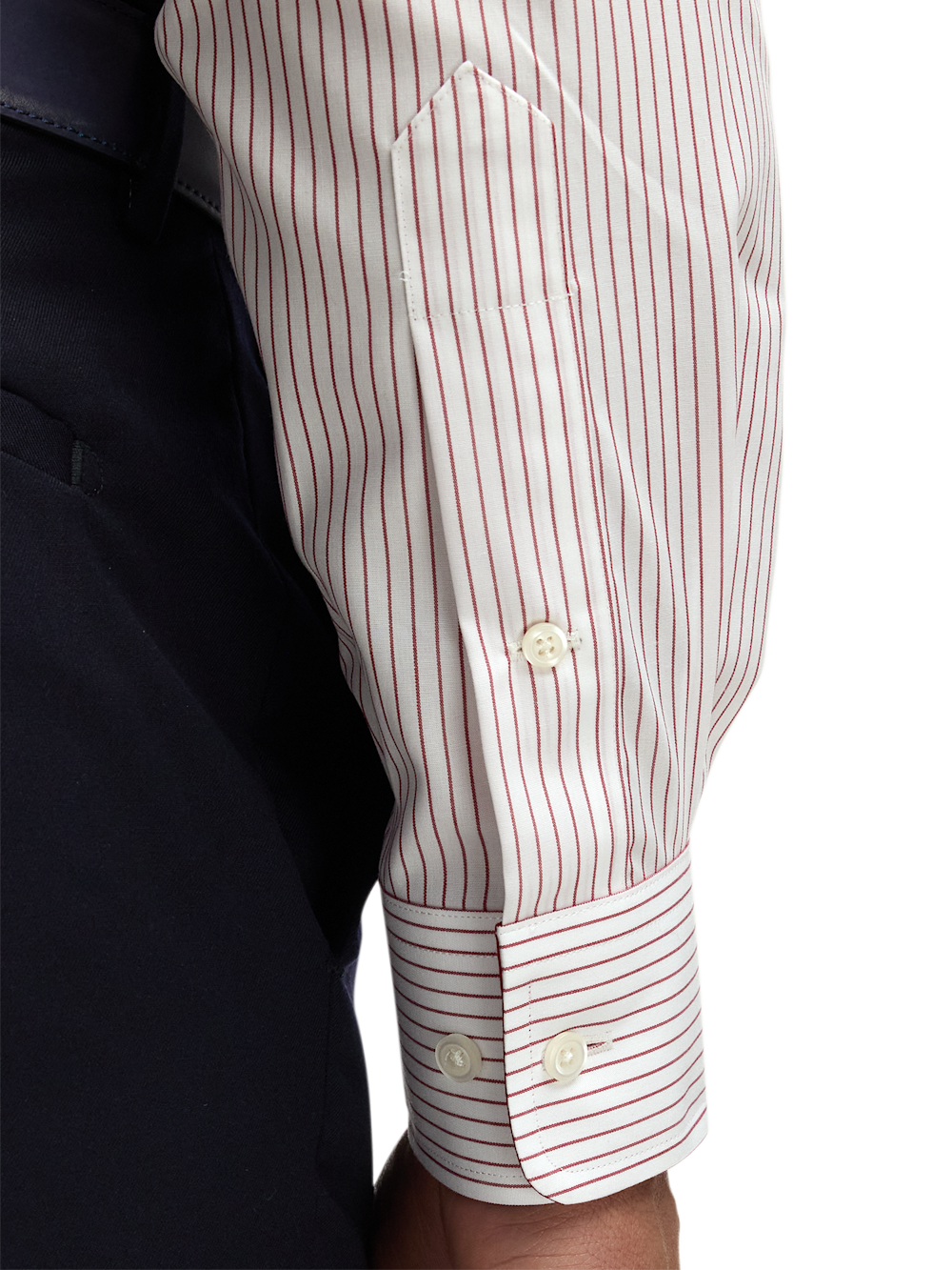 Alternate Image of Non-iron Cotton Stripe Dress Shirt With Contrast Trim-3
