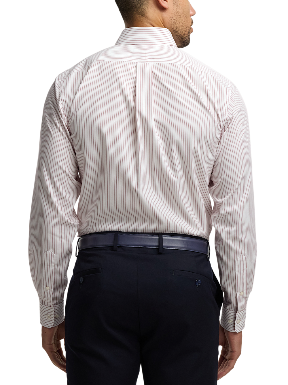 Alternate Image of Non-iron Cotton Stripe Dress Shirt With Contrast Trim-4