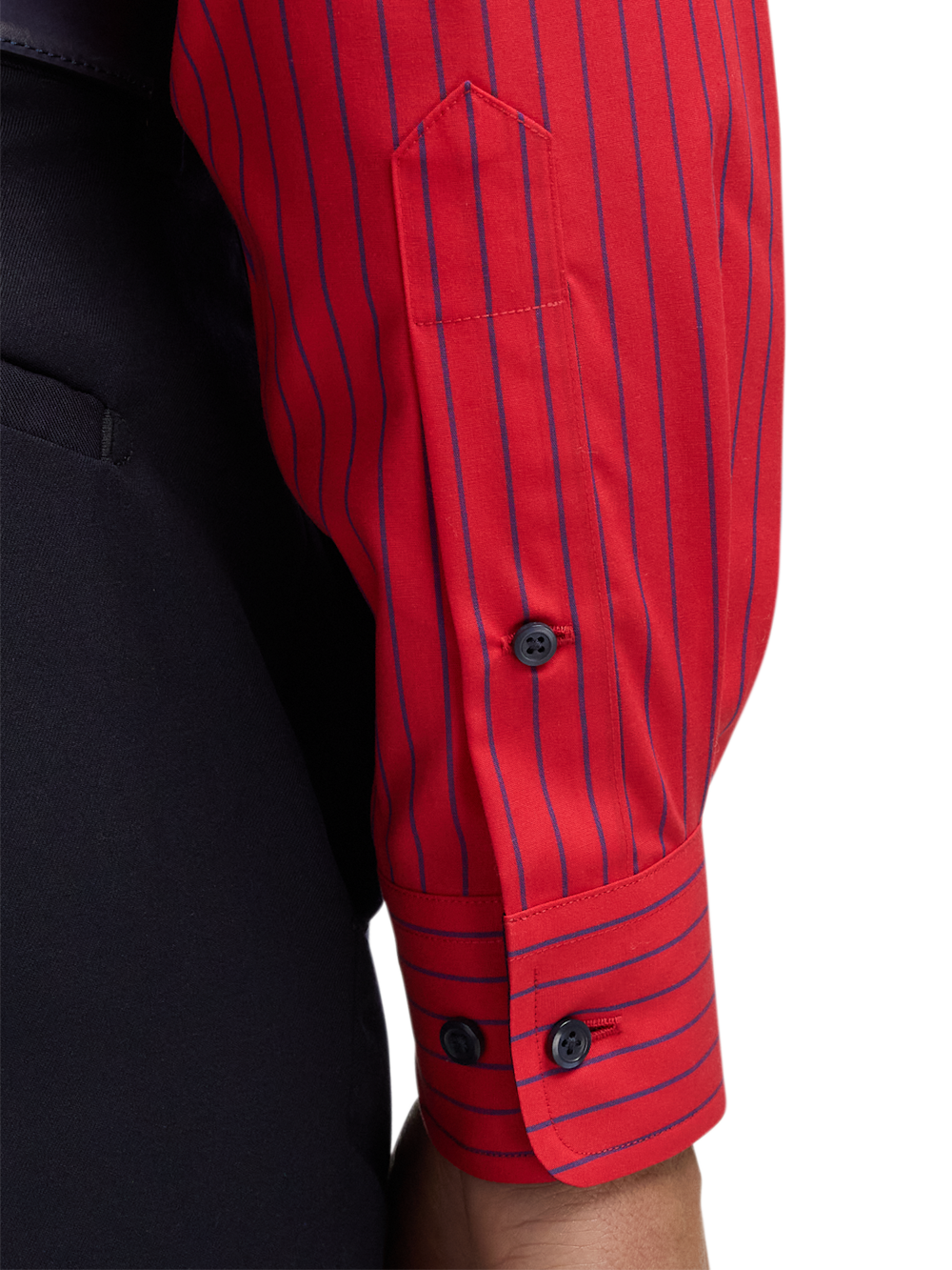 Alternate Image of Non-iron Cotton Stripe Dress Shirt With Contrast Trim-3