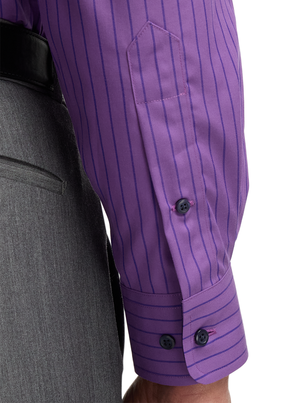 Alternate Image of Non-iron Cotton Stripe Dress Shirt With Contrast Trim-3