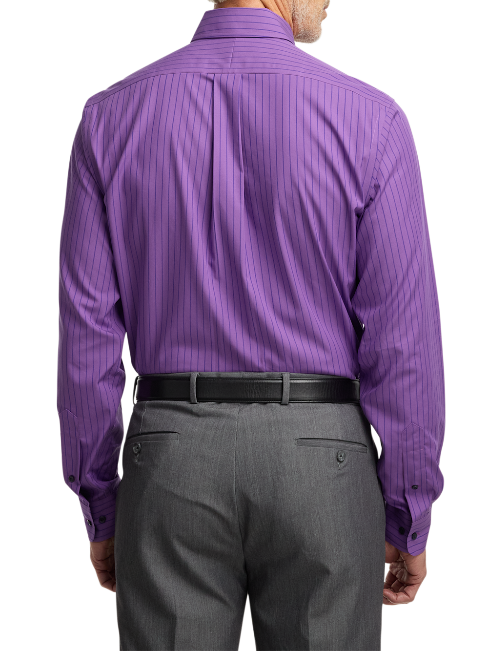 Alternate Image of Non-iron Cotton Stripe Dress Shirt With Contrast Trim-4