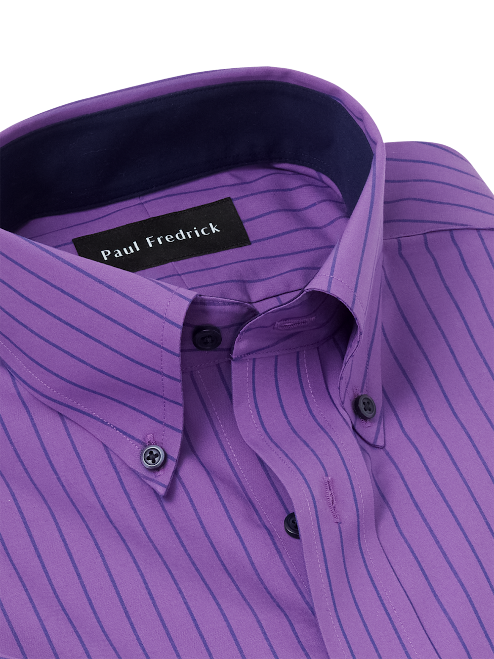 Alternate Image of Non-iron Cotton Stripe Dress Shirt With Contrast Trim-6
