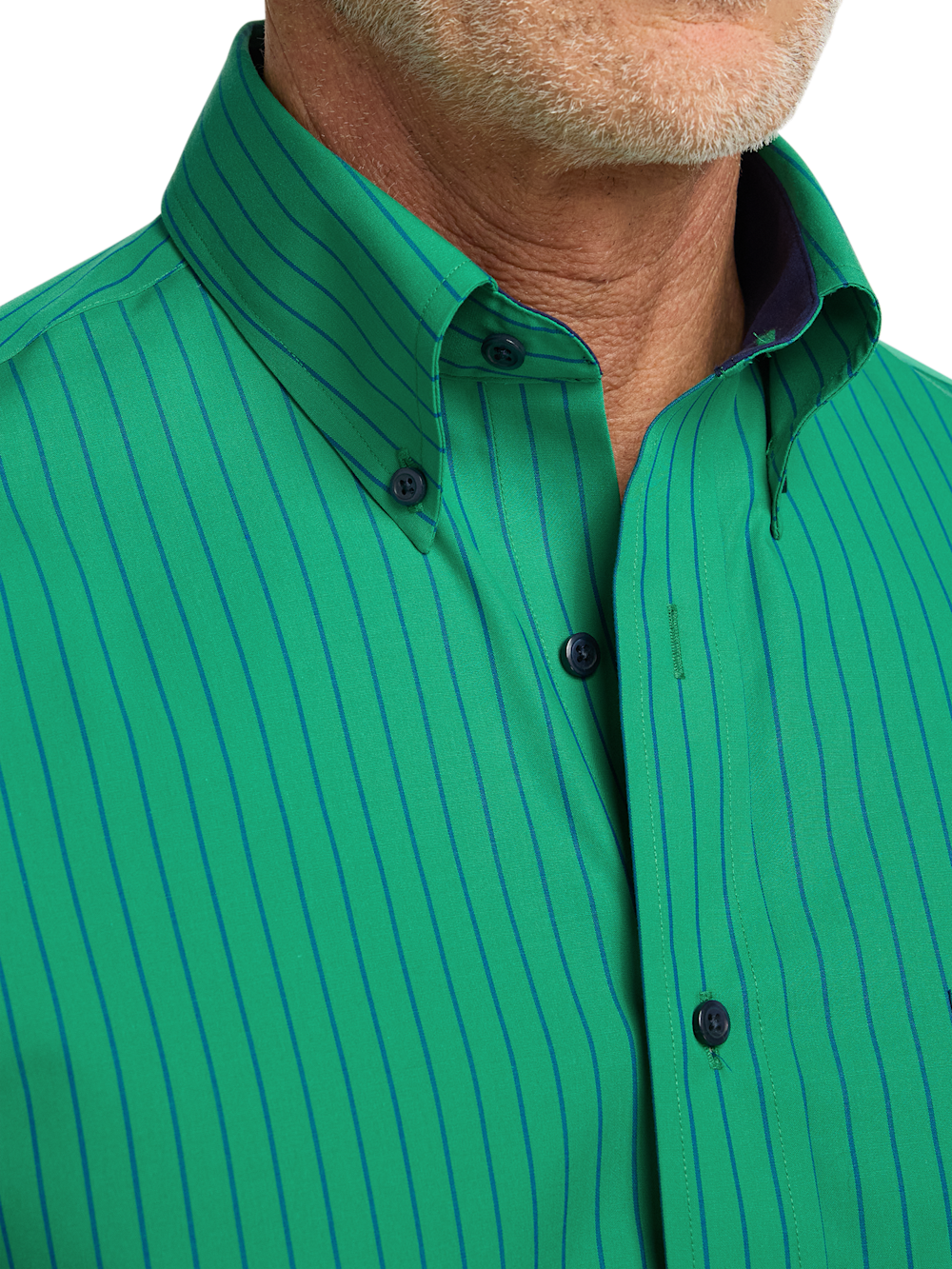 Alternate Image of Non-iron Cotton Stripe Dress Shirt With Contrast Trim-2